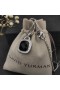 David Yurman Mban Albion Siogairlín Sterling Silver le Dubh Onyx agus Diamonds 15mm