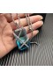 David Yurman Mban Cábla Wrap Amulet Airgid Sterling le Gorm Criostail agus Diamaint 32mm