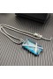 David Yurman Mban Cábla Wrap Amulet Airgid Sterling le Gorm Criostail agus Diamaint 32mm