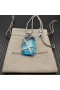 David Yurman Mban Cábla Wrap Amulet Airgid Sterling le Gorm Criostail agus Diamaint 32mm