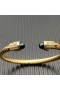 David Yurman Mban Classic Cábla Cuff Bracelet i 18K Ór Buí le Diamonds Dubh 5mm