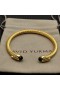 David Yurman Mban Classic Cábla Cuff Bracelet i 18K Ór Buí le Diamonds Dubh 5mm