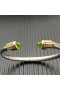 David Yurman Mban Classic Cábla Cuff Bracelet Sterling Silver le 18K Buí Óir Agus an Solas Glas Diamaint 5mm