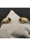 David Yurman Mban Classic Cábla Cuff Bracelet Sterling Silver le 18K Óir Buí Le Diamonds Donn 7mm