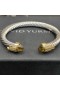 David Yurman Mban Classic Cábla Cuff Bracelet Sterling Silver le 18K Óir Buí Le Diamonds Donn 7mm