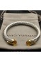 David Yurman Mban Classic Cábla Cuff Bracelet Sterling Silver le 18K Óir Buí Le Diamonds Buí 7mm