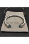 David Yurman Mban Classic Cábla Cuff Bracelet Sterling Silver le 18K Ór Buí agus Gorm Topaz 7mm