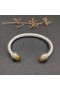David Yurman Mban Classic Cábla Cuff Bracelet Sterling Silver le 18K Buí Óir agus Citrine 7mm
