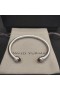 David Yurman Mban Classic Cábla Cuff Bracelet Sterling Silver le Champagne Diamonds 5mm