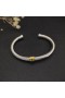 David Yurman Mban Classic Cábla Stáisiún Cuff Bracelet Sterling Silver le 18K Buí Óir agus Diamonds Glas 4mm