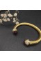 David Yurman Mban Classic Cablespira Cuff Bracelet i 18K Ór Buí le Diamonds Dearg 7mm