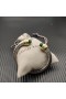 David Yurman Mban Classic Cablespira Cuff Bracelet Sterling Silver le 18K Ór Buí Agus Glas Dorcha Diamonds 7mm