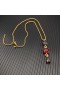 David Yurman Mban Marbella Y Pendant 18K Buí Óir le Aimitis agus Rhodolite Gairnéad 57.8 mm