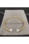 David Yurman Mban Solari Cablespira Cuff Bracelet i 18K Buí Óir le Péarlaí agus Diamonds 3mm