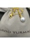 David Yurman Mban Solari Pendant Muince, 18K Buí Óir le Pearl agus Diamonds 8mm