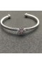 David Yurman Mban Starburst Ionad Stáisiún Cuff Bracelet Sterling Silver le Diamonds 3mm