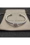 David Yurman Mban Starburst Ionad Stáisiún Cuff Bracelet Sterling Silver le Diamonds 3mm
