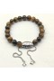 David Yurman Bhfear Spioradálta Coirníní Bracelet Sterling Silver le Tiger Súl 8mm