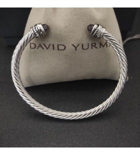 David Yurman Mban Classic Cablespira Cuff Bracelet Sterling Silver le Corcra Diamonds 5mm