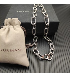 David Yurman Mban Madison Slabhra Muince Sterling Silver le 18K Ardaigh Óir 8.5 mm
