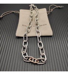 David Yurman Mban Madison Slabhra Muince Sterling Silver le 18K Ardaigh Óir 8.5 mm