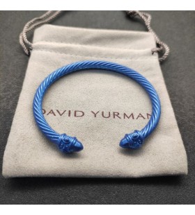 David Yurman Mban Renaissance Clasaiceach Cábla Cuff Bracelet Gorm Dorcha Alúmanam 5mm