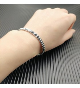 David Yurman Mban Dealbhaithe Cábla Bangle Bracelet 18K Bán Óir 6.2 mm