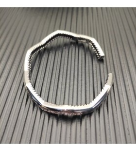 David Yurman Mban Zig Zag Stax Cuff Bracelet Sterling Silver le Diamonds 5mm