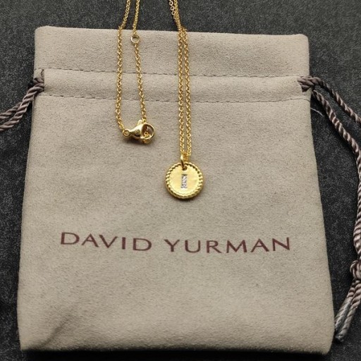 David Yurman Donne Iniziale di Fascino Collana in Oro Giallo 18 carati con Diamante io