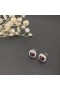 David Yurman Albion Stud Orecchini in Argento con Cristallo Rosso e Diamanti 7mm