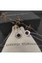 David Yurman Albion Stud Orecchini in Argento con Cristallo Rosso e Diamanti 7mm
