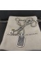 David Yurman Chevron Tag Argento con Diamanti Neri 35mm