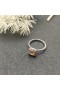 David Yurman Petite Castellana Pavé Lunetta Anello in Argento Sterling con Champagne Citrino e Diamanti 7mm