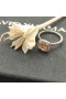 David Yurman Petite Castellana Pavé Lunetta Anello in Argento Sterling con Champagne Citrino e Diamanti 7mm