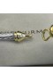 David Yurman Donna Fibbia Classico Cavo del Braccialetto dell'Argento Sterlina in Oro Giallo 18 carati 7mm
