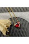David Yurman Donne Castellana Cuore Collana Pendente Oro Giallo 18 carati con Granato 8mm