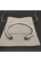 David Yurman Donne Classico Cavo di Bracciale a fascia in Argento con Oro Giallo 14K e Diamanti Rossi 5mm