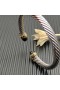 David Yurman Donne Classico Cavo di Bracciale Braccialetto in Argento Sterling, Oro Giallo 18 carati Con Diamanti Neri 7mm