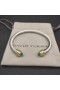 David Yurman Donne Classico Cavo di Bracciale Braccialetto in Argento Sterling con 18K Oro Giallo e Topazio Blu 5mm