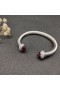 David Yurman Donne Classico Cavo di Bracciale a fascia in Argento con Granato e Pavé di Diamanti 7mm