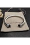 David Yurman Donne Classico Cavo di Bracciale a fascia in Argento con Pavé di Diamanti e Ametista 7mm