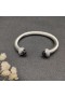 David Yurman Donne Classico Cavo di Bracciale a fascia in Argento con Pavé di Diamanti e Ametista 7mm