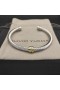 David Yurman Donne Classico Cavo Stazione Bracciale Braccialetto in Argento Sterling con 18K Oro Giallo e Diamanti Bianchi 4mm
