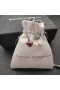 David Yurman Donne Petite Cavo di Cuore Ciondolo Collana Argento con Oro Giallo 14K e Rhodolite Granato 17mm