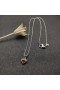 David Yurman Donne Petite Cavo di Cuore Ciondolo Collana Argento con Oro Giallo 14K e Rhodolite Granato 17mm