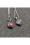David Yurman Donne Petite Cavo di Cuore Ciondolo Collana Argento con Oro Giallo 14K e Rhodolite Granato 17mm