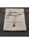 David Yurman Donne Petite Cavo di Cuore Ciondolo Collana Argento con Oro Giallo 14K e Rhodolite Granato 17mm