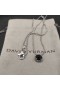 David Yurman Donne Petite Castellana Ciondolo Collana in Argento con Onice Nero 8mm