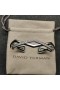 David Yurman Donna Zig Zag Stax Due Righe Bracciale a fascia in Argento con Diamanti 13mm