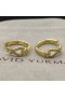 David Yurman Oro Giallo Buttonwire Orecchini A Cerchio